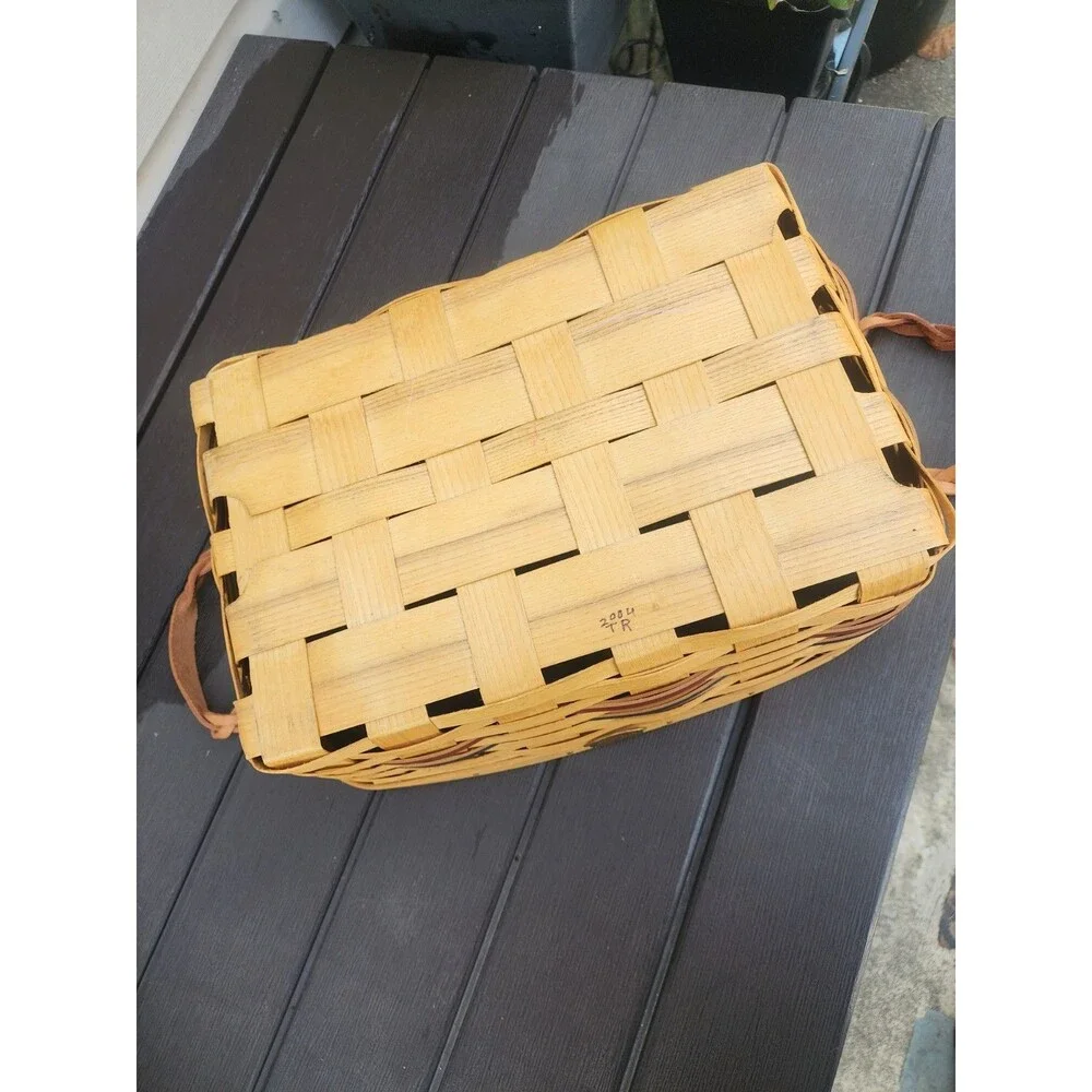 Vintage Peterboro Basket Co 150th Anniversary Wood Slat Basket 1845-2004 Ex Cond